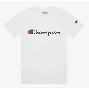 Champion Kid's Embroidered Logo Cotton White T-Shirt Size Large NWT